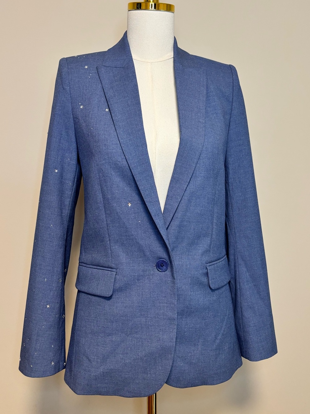 Zadig & Voltaire Valse Chine Strass Stars Blue Blazer FR 34 NWT